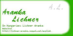 aranka lichner business card